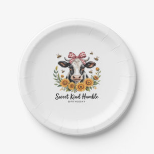 Vintage Scottish Highland Cow Art Oversized T-Shir Paper Plates