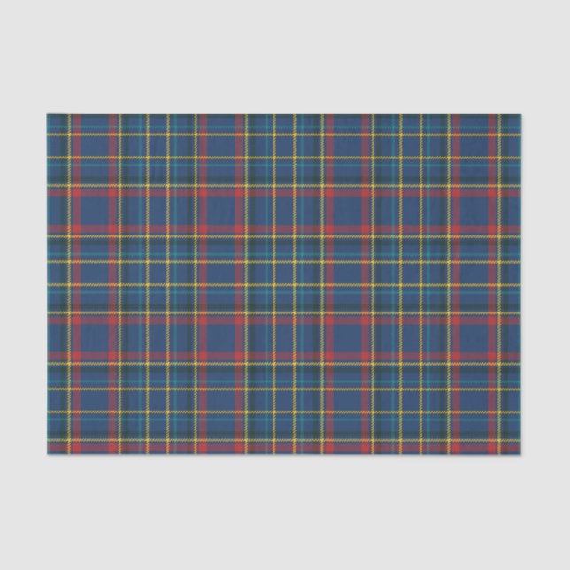 Vintage Scottish Plaid in red & blue Tissue Paper (Front)