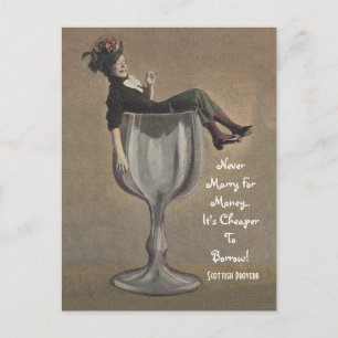 Vintage Scottish Proverb Fun Words Wisdom Postcard