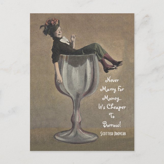 Vintage Scottish Proverb Fun Words Wisdom Postcard (Front)