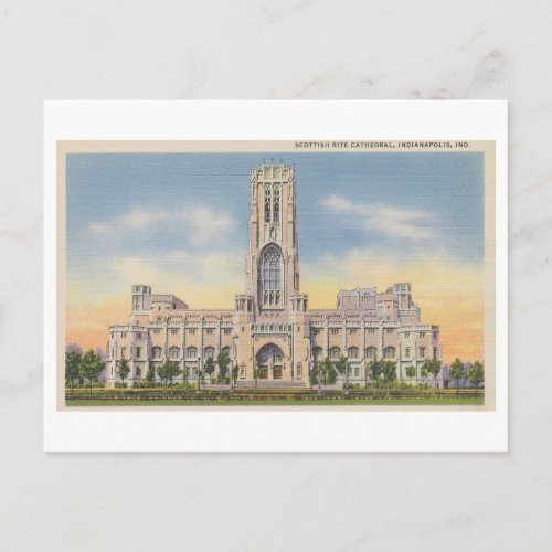 Vintage Scottish Rite Cathedral Indianapolis Postcard