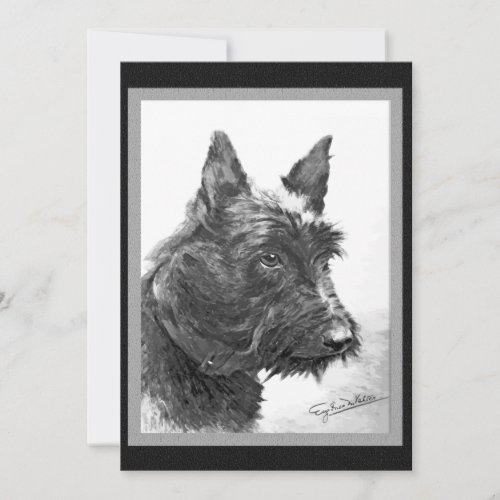 Vintage Scottish Terrier art Custom Announcements