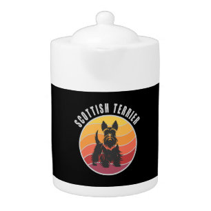 Vintage Scottish Terrier Sunset Teapot