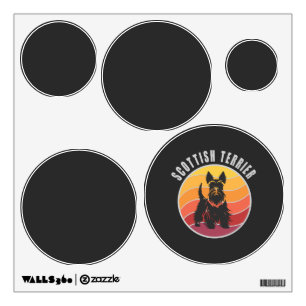 Vintage Scottish Terrier Sunset Wall Decal