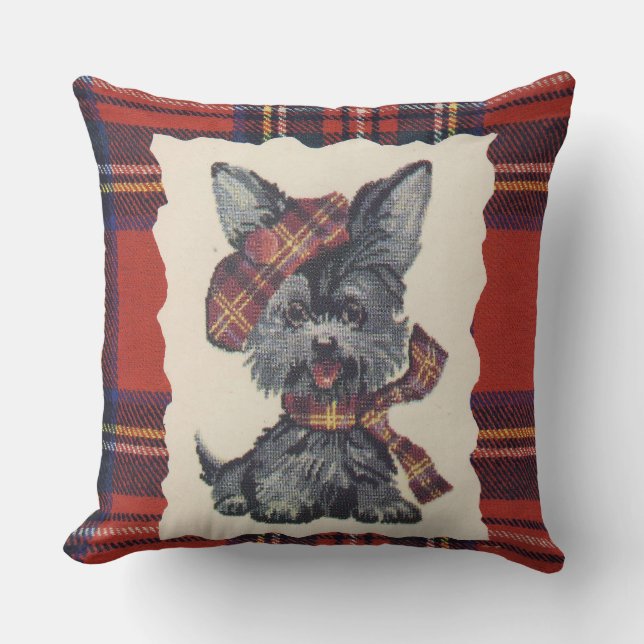 Vintage |Scotty Dog Throw Pillow (Front)