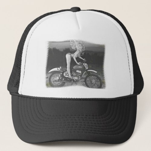 VINTAGE SCRAMBLER AND HOT MODEL TRUCKER HAT