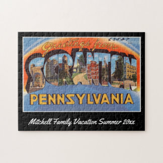 Vintage Scranton Pennsylvania Postcard Souvenir Jigsaw Puzzle