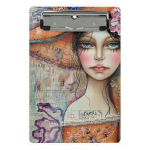 Vintage Scrapbook Collage Face (10) Mini Clipboard