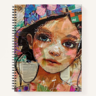 Vintage Scrapbook Collage Face (1) Notebook
