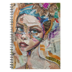 Vintage Scrapbook Collage Face (6) Notebook
