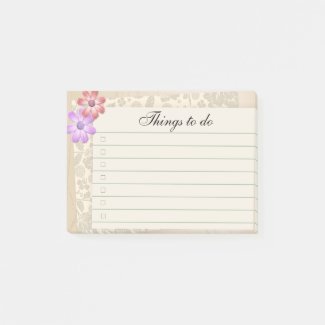 Vintage Scrapbook Floral with lines and checkbox
