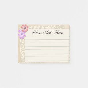 Vintage Scrapbook Floral with lines Post-It Post-it Notes