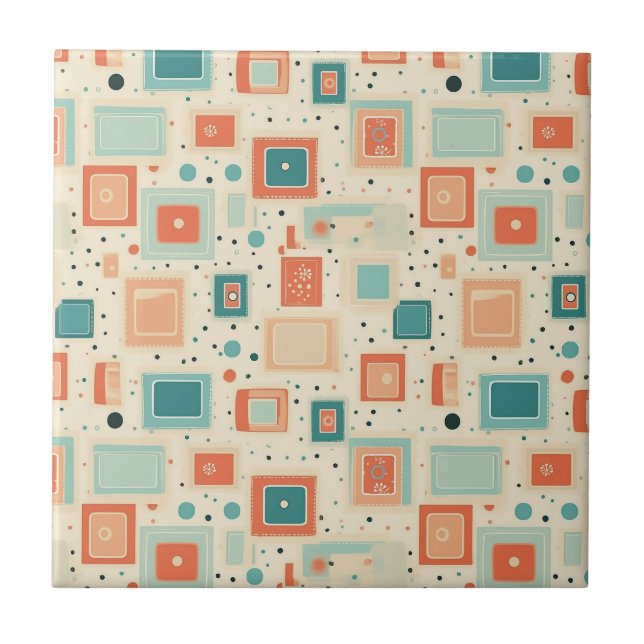 Vintage Scrapbook Pattern (2) Ceramic Tile (Front)