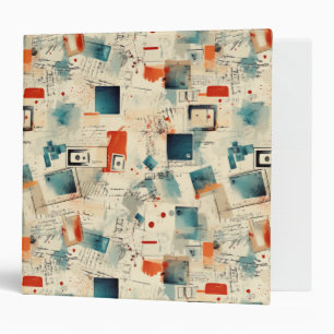 Vintage Scrapbook Pattern (3) 3 Ring Binder