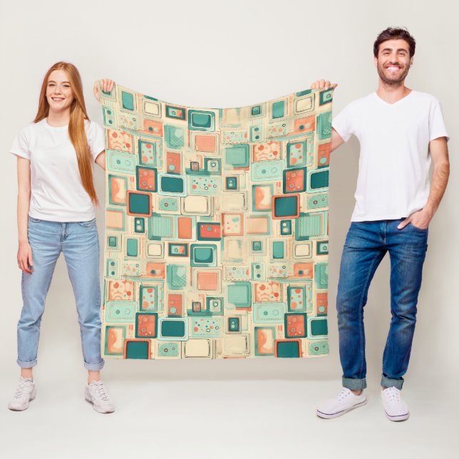 Vintage Scrapbook Pattern Fleece Blanket (In Situ)