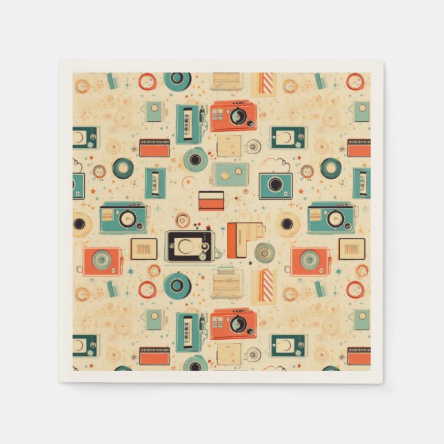 Vintage Scrapbook Pattern Napkins (Front)