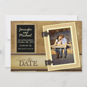 Vintage Scrapbook Save the Date Invitation