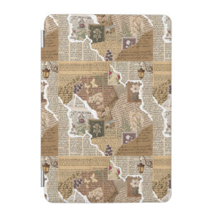Vintage Scrapbook Seamless Pattern Antique Journal iPad Mini Cover