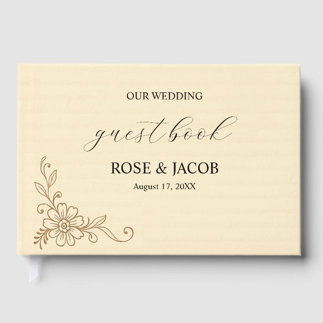 Vintage Scrapbook Style Wedding Guest Book (Front)