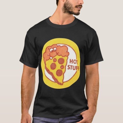 Vintage Scratch and Sniff Stickers Hot Stuff Pizza T_Shirt