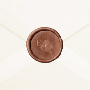 Vintage Script Ampersand Monogram Wedding Wax Seal Sticker