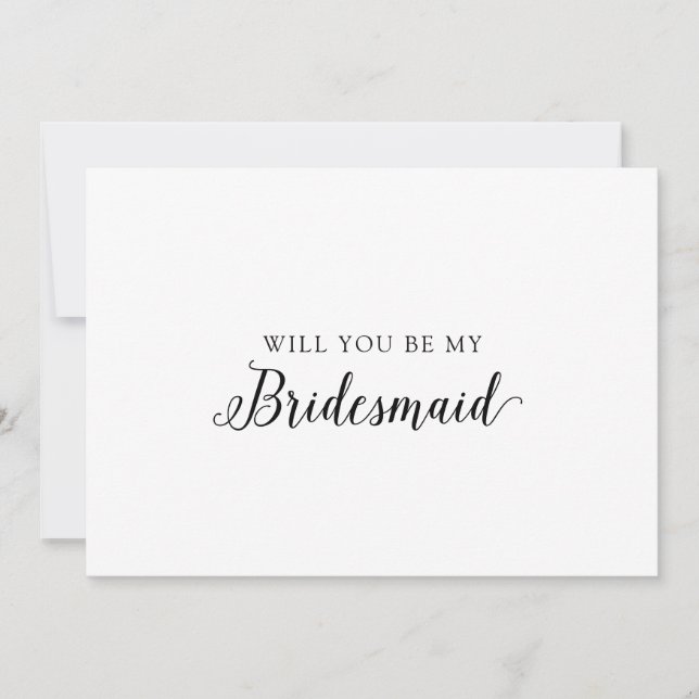 Vintage Script Bridesmaid Proposal Card (Front)