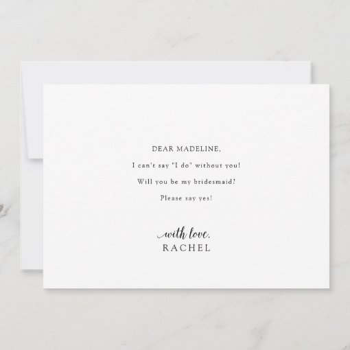 Vintage Script Bridesmaid Proposal Card | Zazzle