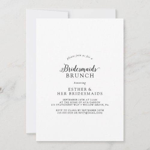 Vintage Script Bridesmaids Brunch Invitation
