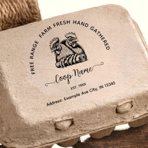 Vintage Script Chicken Egg Carton Stamp