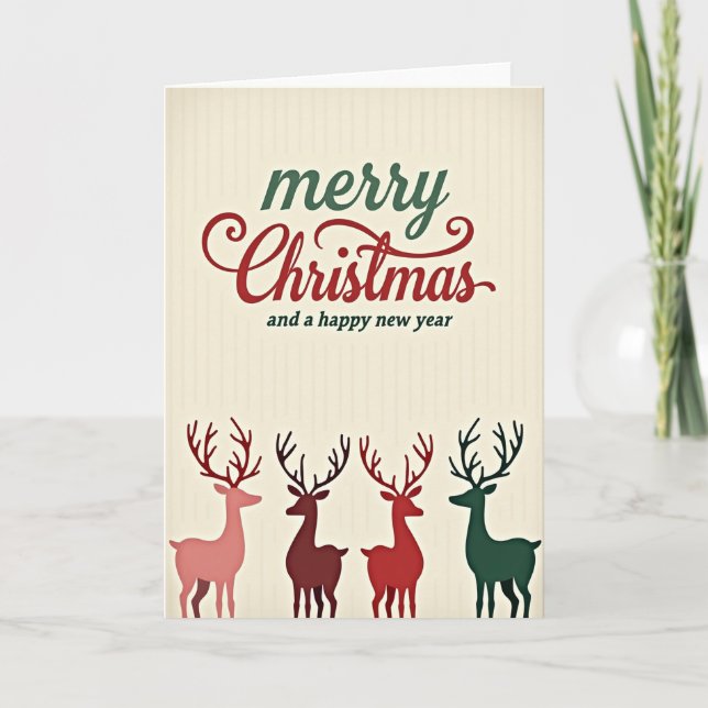 Vintage Script Christmas Card (Front)