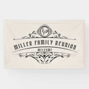 Vintage Script Decorative Farmhouse Family Reunion Banner
