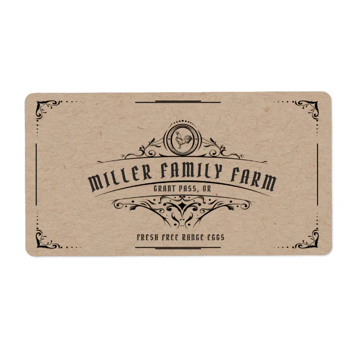 Vintage Script Decorative Ornament Egg Carton Label | Zazzle