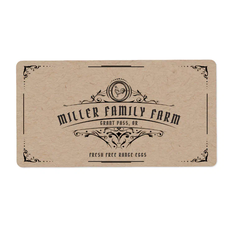 Vintage Script Decorative Ornament Egg Carton Label | Zazzle