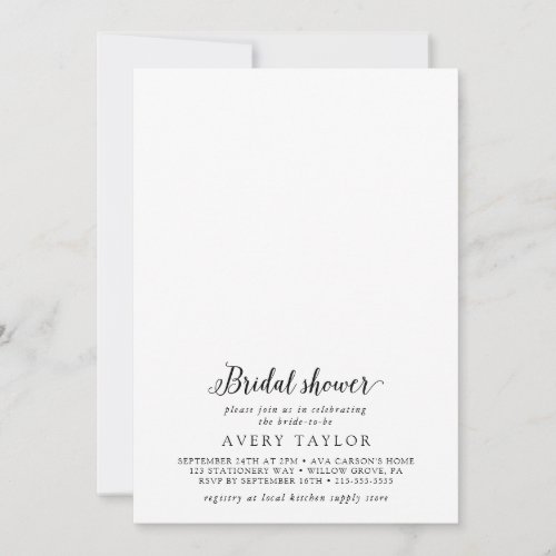 Vintage Script Design Your Own Bridal Shower Invitation
