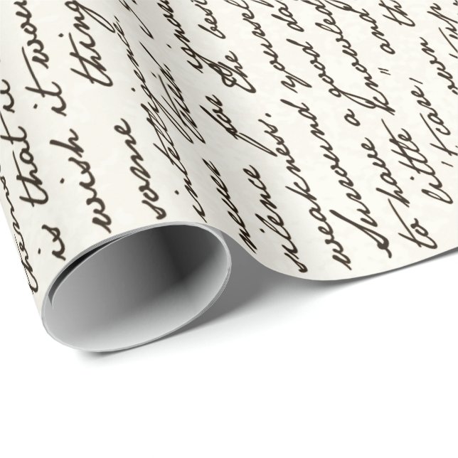 Vintage Script Handwriting Specialty Gift Wrap (Roll Corner)