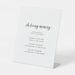 Vintage Script In Loving Memory Wedding Memorial Pedestal Sign