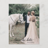 Vintage Script Light Photo Template Save the Date (Front)