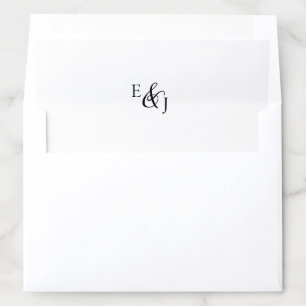 Vintage Script Monogram Wedding Envelope Liner