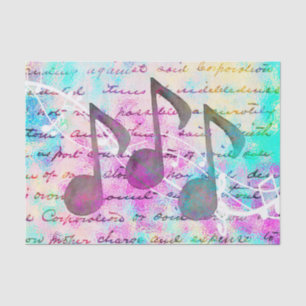 Vintage script music notes tissue paper