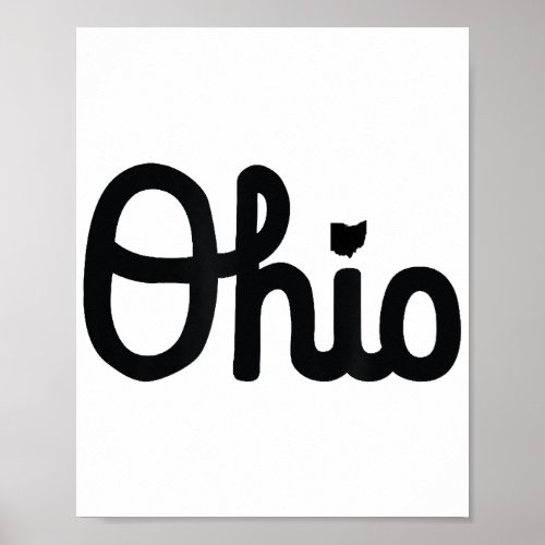 Vintage Script Ohio Dots the I  Poster