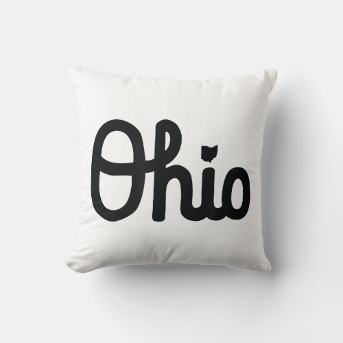 Vintage Script Ohio Dots the I  Throw Pillow