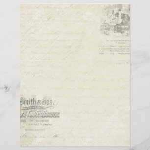 Vintage Script Old Paper Ephemera Scrapbook Paper