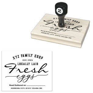 Vintage script Personalized egg carton stamp