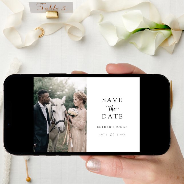 Vintage Script Photo Save The Date (Front Digital)