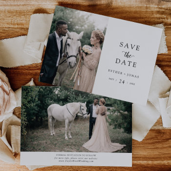 Vintage Script Photo Save The Date by FreshAndYummy at Zazzle