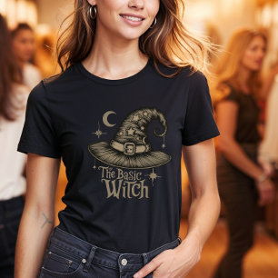Vintage Script Retro Basic Witch Halloween Costume T-Shirt