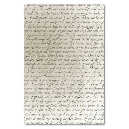 Vintage Script Text Art Tissue Paper