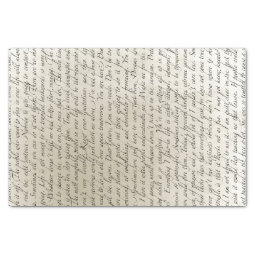 Vintage Script Text Art Tissue Paper | Zazzle