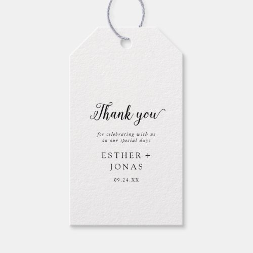Vintage Script Thank You Favor Gift Tags