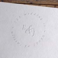 Vintage Script Wedding Circular Address Embosser
